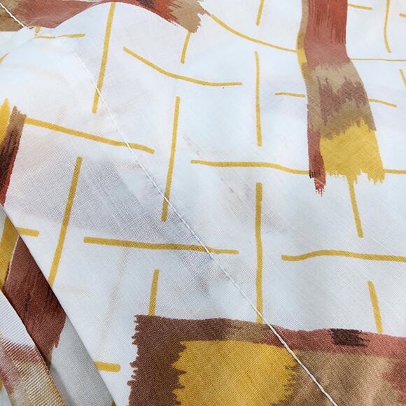 Vintage Cannon Monticello No Iron Full Sheets Top Bottom GEOMETRIC Brown Cowboy - Picture 3 of 6